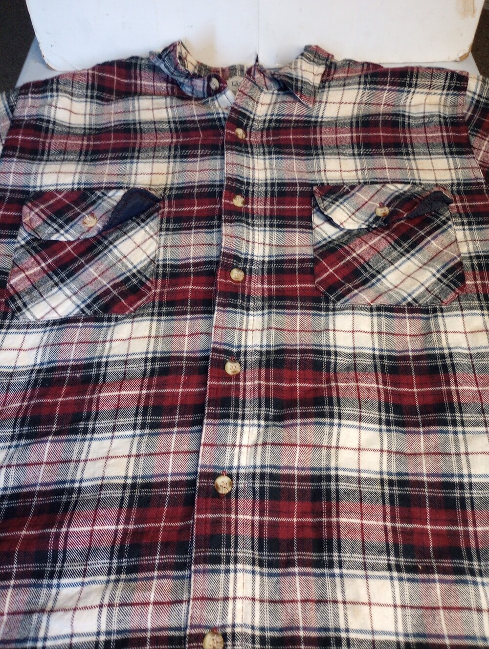 Lake N' Trail Men's Red Plaid Button-Up Flannel Shirt Size Large Tall